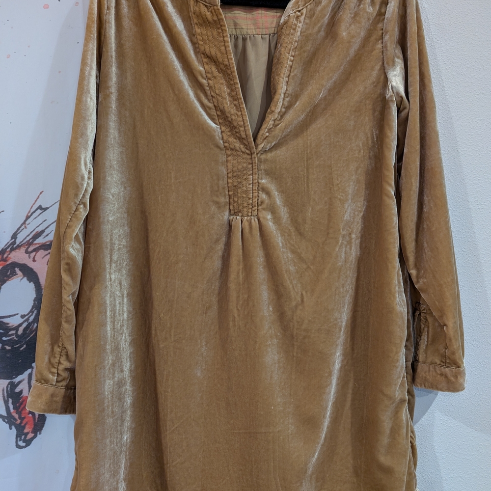 Anthropologie Velvet Mustard Tunic